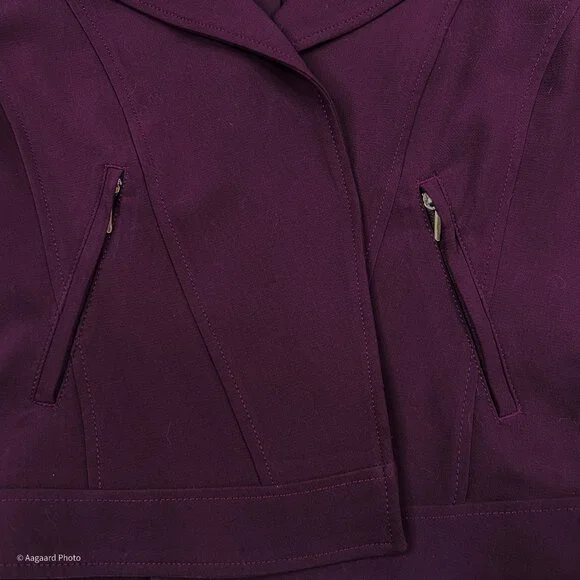 WHBM Stitched Shoulder Open Front Semi-Cropped Moto Blazer Skirt Set Size 10 - Picture 6 of 16